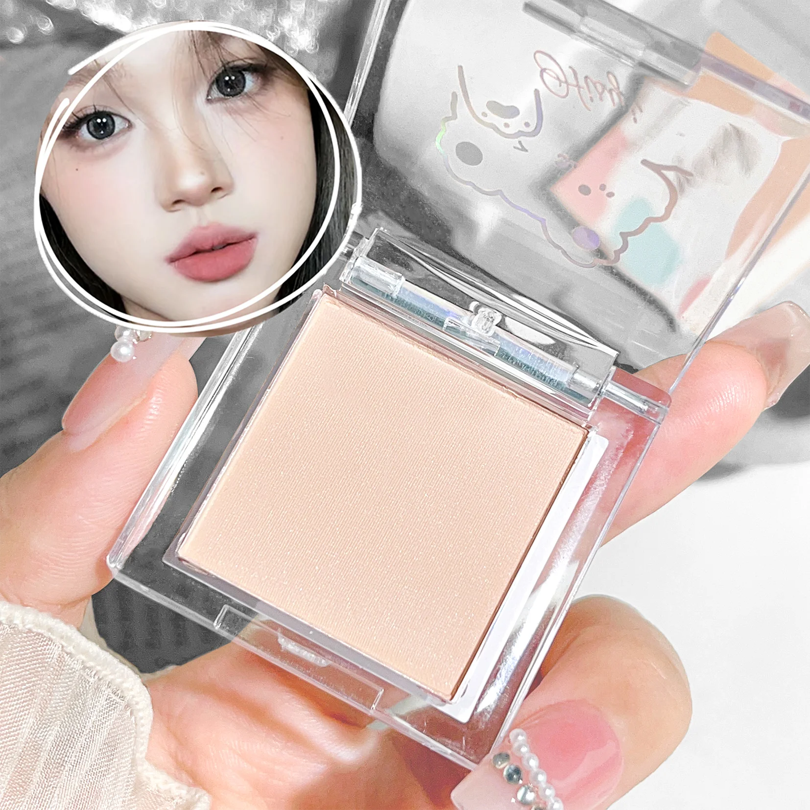 Piastra per ombretti monocromatici ad alta lucentezza, impermeabile, resistente al sudore, opaca, colore naturale, illumina e tenere il trucco