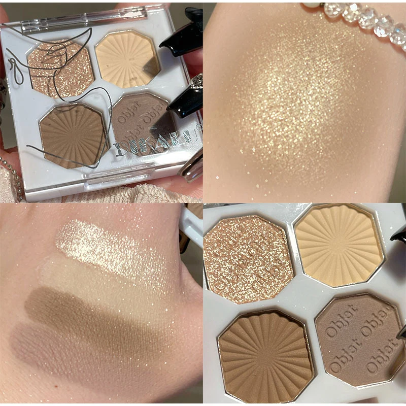 Paleta de sombras foscas impermeáveis para mulheres, acabamentos brilhantes pigmentados altamente aveludados, maquiagem de beleza, linda garota, nova