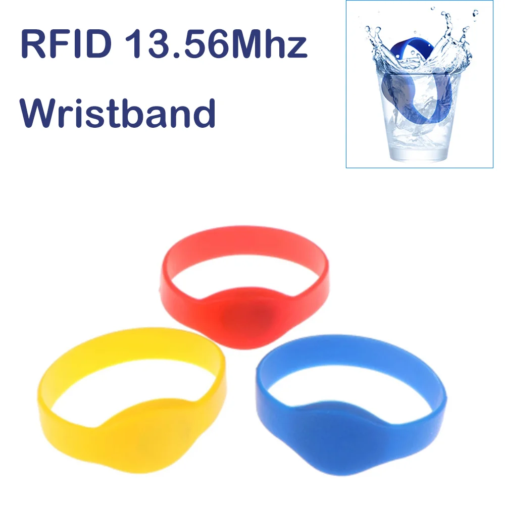 3pcs RFID Read-only Bracelet Smart Chip 13.56Mhz Tag Available Access Control System IC Non-rewritable Badge S50 Badge Wristband