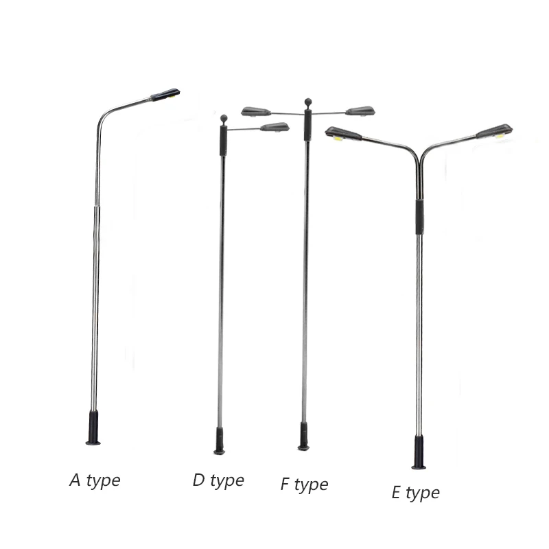 미니어처 금속 가로등 모델, LED 조명, DIY 건물 모래 테이블, HO 철도 장면 재료, 디오라마 키트, 스케일 1:75-1:500, 3V