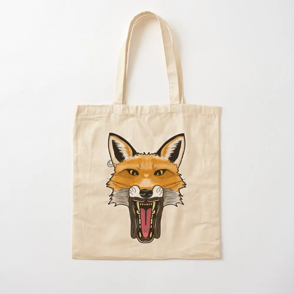 fox with mustache Tote Bag Portable shopping bag sac pour femme Big bag women Handbags women Canvas Tote