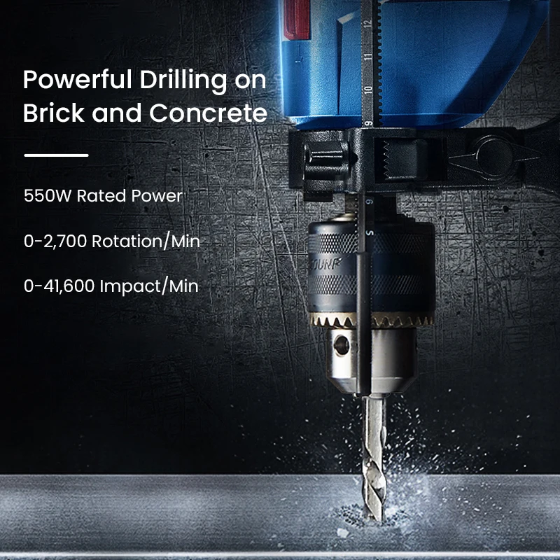 Imagem -02 - Broca Elétrica de Impacto Brushless Boschgsb550 Chave de Fenda Multifuncional Profissional Martelo de Mão com Fio Ferramenta Elétrica 550w