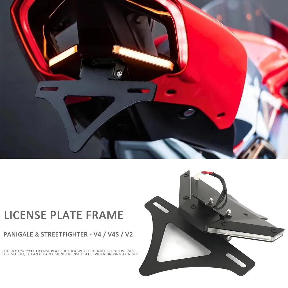 

License Plate Bracket Holder For Ducati Panigale V4 Streetfighter V4 S V2 Motorcycle Rear Short Tail Bracket Kit 2020-2024