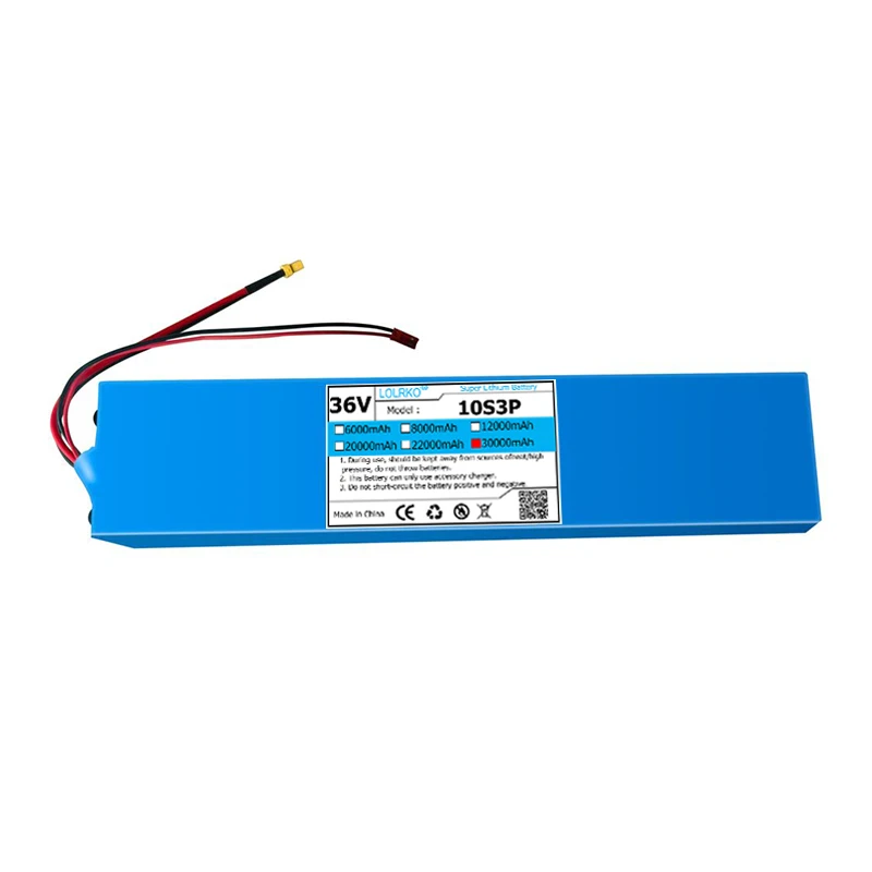 Paquete de batería para patinete eléctrico 10S3P, 36V, 30000mAh, 36v, 18650 de litio, para M365