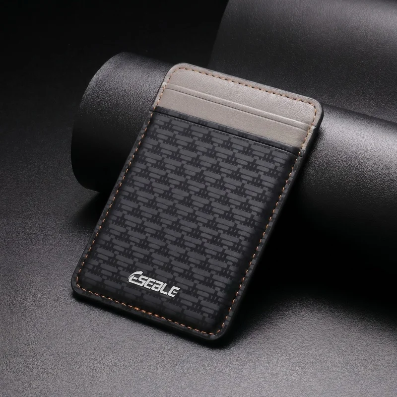 Luxury PU Leather Dual Card Wallet Magnetic Card Holder For MagSafe Anti Skimming Card Wallet For iPhone Samsung Galaxy Series
