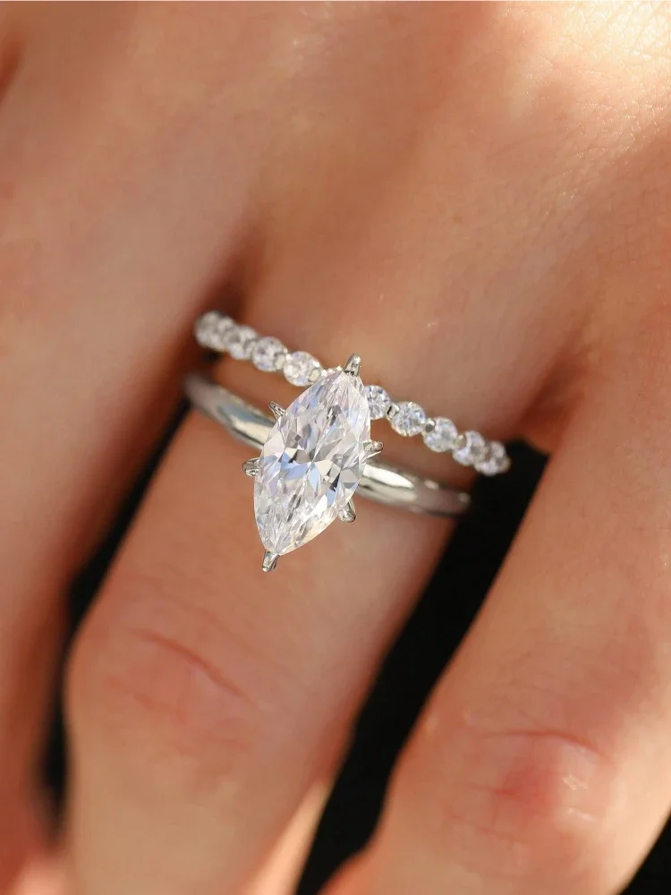 925 Sterling Silver Classic Gorgeous Sparkling Zircon Ring For Women Engagement Wedding Luxury Fashion High Quality Fine Jewelry image 2