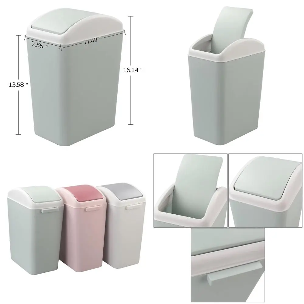 

Compact 4.5 Gallon Swing-Top Blue Plastic Trash Bin