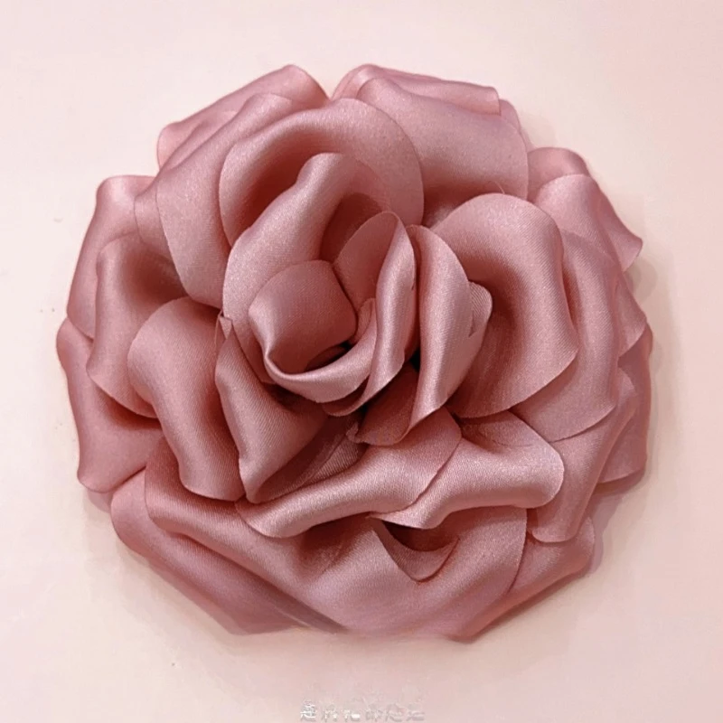 11CM Handmade Fabric Rose Flower Brooch Korean Fashion Corsage Lapel Pins for Women Accessories Wedding Party Jewelry