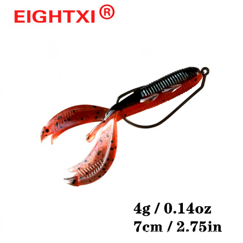 Baxi Lure Net Red Shrimp Soft Bait High Elastic Shrimp Bait Specializes in Snakehead BaitNFFBait Lure10Strip/Bag