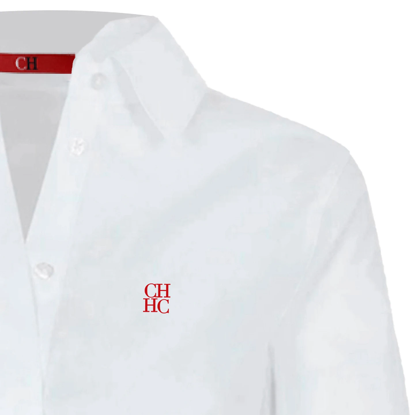 CH Damen Weißes Hemd mit Knöpfen, Langarm-Bluse, Elegante Lässige Büro-Arbeitskleidung, Locker Sitzende Klassische Oberteile – Detail 4