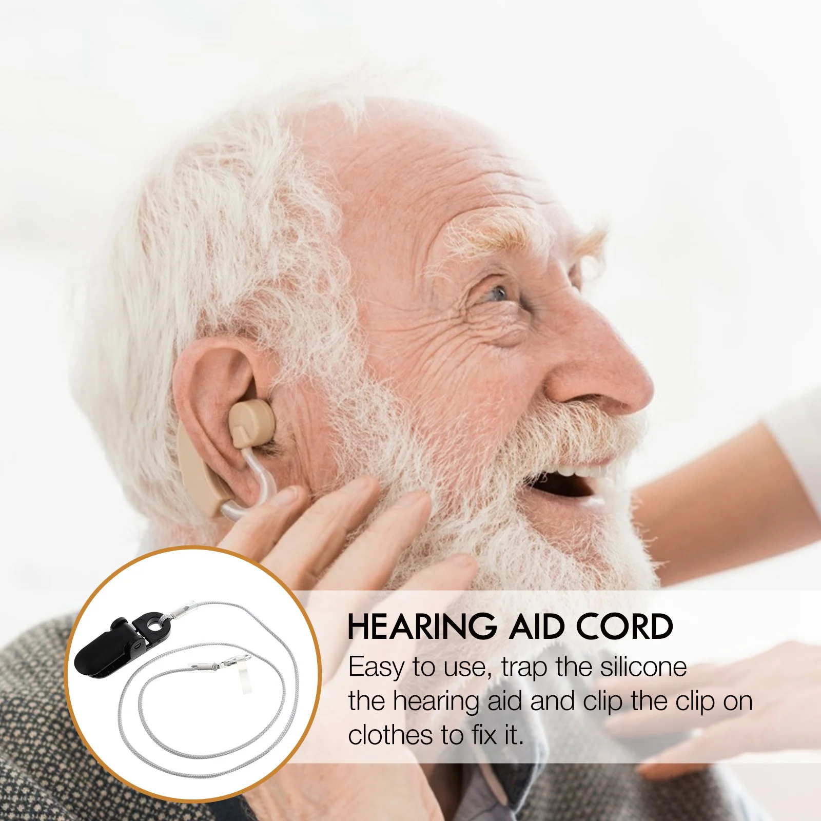 

1Pcs Anti Lost Lanyard for Elderly Durable Comfortable Clip Holder Protector Black White