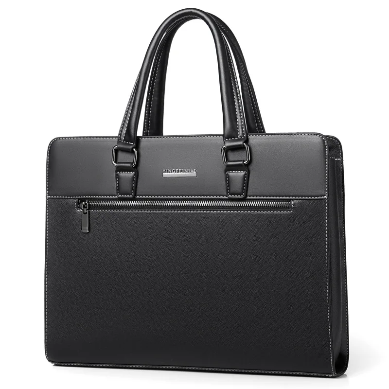 Maleta de couro de luxo masculina, bolsa de ombro masculina, bolsa mensageiro, bolsa casual para menino, bolsa para computador, nova, 2023