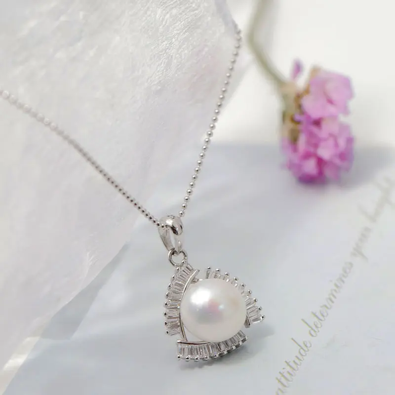 

Очаровательные маленькие подвески из стерлингового серебра 925 пробы, инкрустированные натуральным пресноводным жемчугом, модный кулон с цирконием, идеально подходящий для повседневного ношения