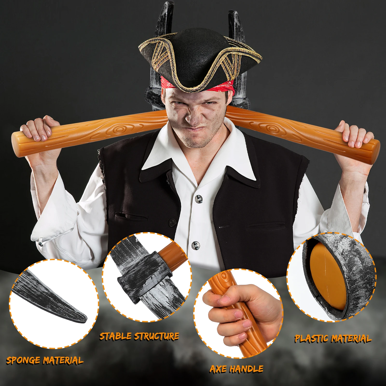 3 ชิ้นตกแต่งปลอม Pickaxe รุ่น Performance Party โปรดปรานพลาสติกอุปกรณ์เสริมการถ่ายภาพที่ไม่ซ้ํากันเครื่องแต่งกาย Props namental