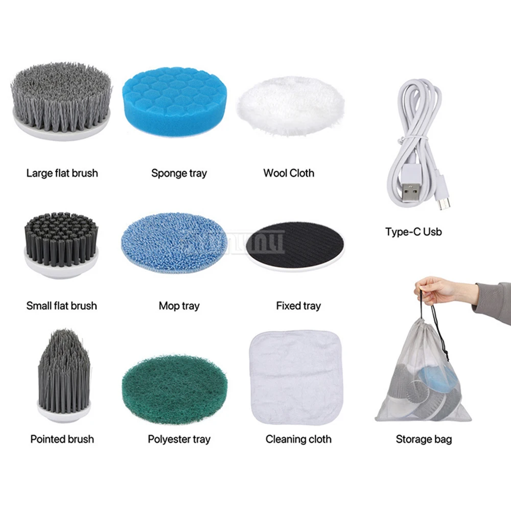 2025 Nuova spazzola per pulizia wireless elettrica domestica Lavapavimenti rotante per pavimenti Bagno Cucina Gadget utili