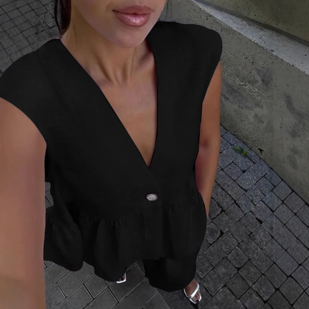 فضفاض الوردي القطن الكتان 2 قطعة مجموعة المرأة الصيف شيك الزي 2025 موضة جديدة بلا أكمام تانك القمم مع ارتفاع الخصر واسعة فستان أطفال مع سروال داخلي