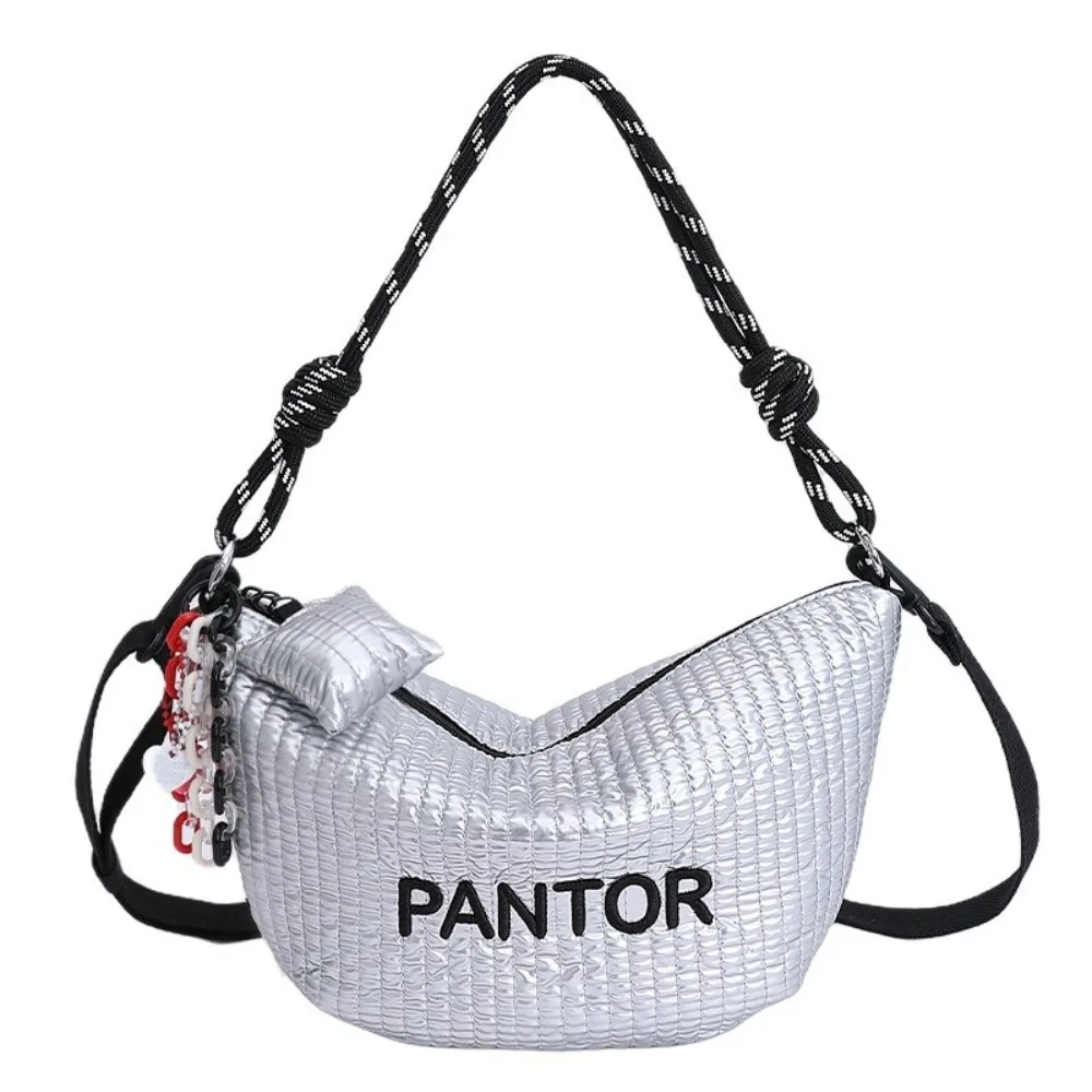 

Simple Korean Letter Shoulder Bag Stylish Adjustable Strap Hobo Crossbody Bag Versatile Zipper Women's Handbag Ladies