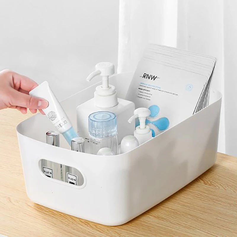 Plastic Storage Bin with Handles  Multi Size Storage Box For Kitchen Bathroom Closet & Office Organization Stackable Utility Bas
