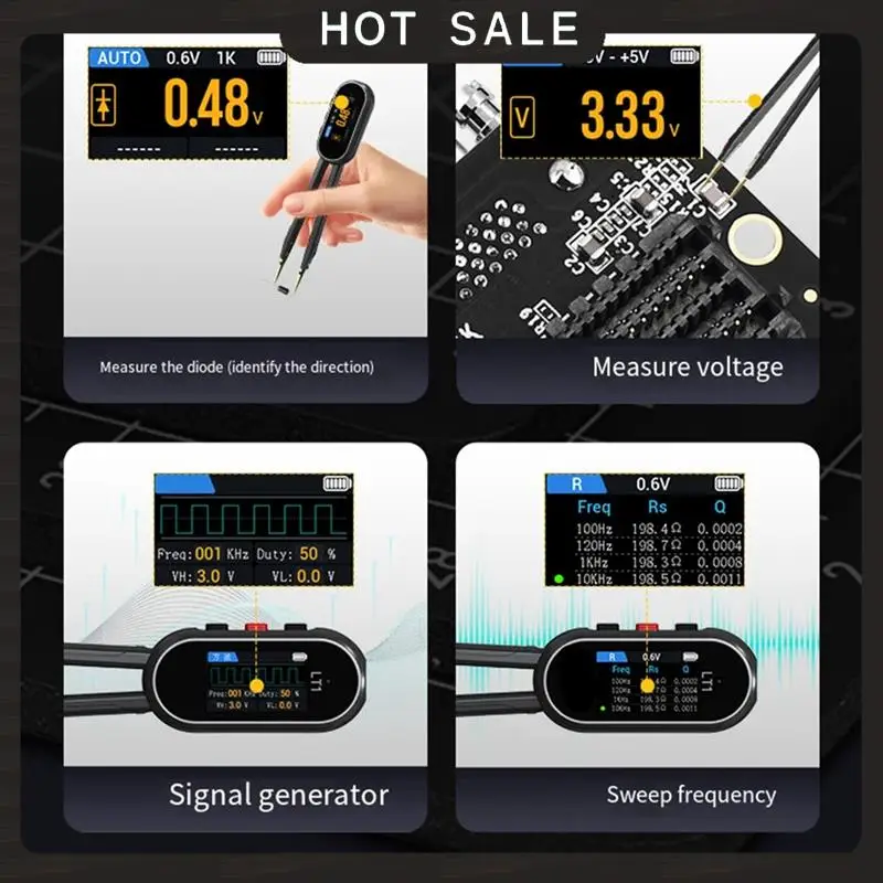 เครื่องทดสอบ LCR แบบดิจิตอล LT1 Mini Smart Tweezer สำหรับการทดสอบความต้านทาน ความจุ ความเหนี่ยวนำ ความต่อเนื่อง ไดโอด และการทดสอบ ERP ESR พร้อมบริการจัดส่งภายใน 24 ชั่วโมง