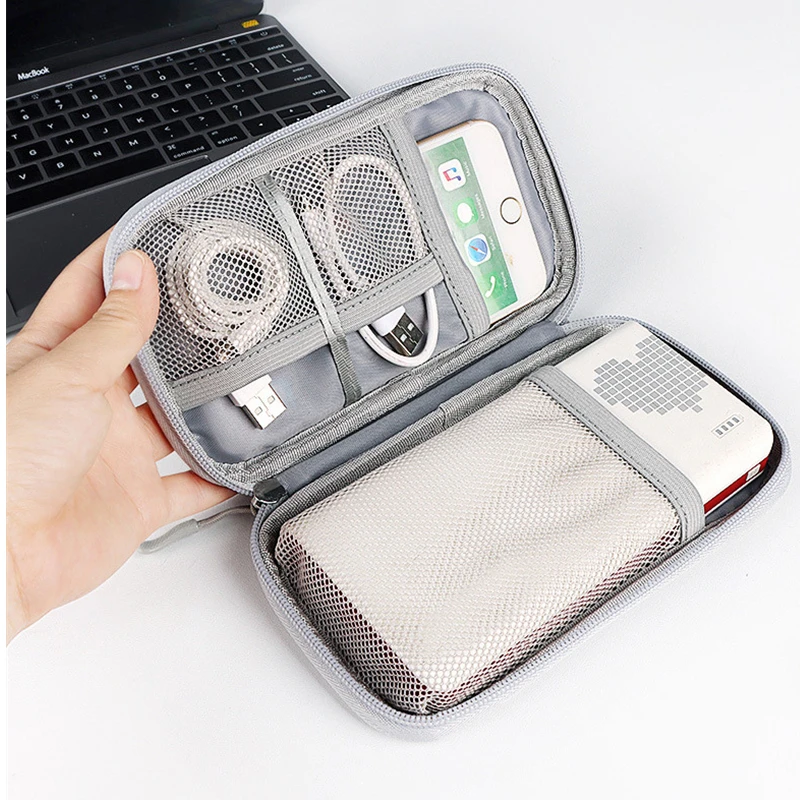 Portable Power Bank Bag USB Gadgets Cables Wires Organizer Hard Disk Protection Storage Bag Sac de rangement en fil de fer