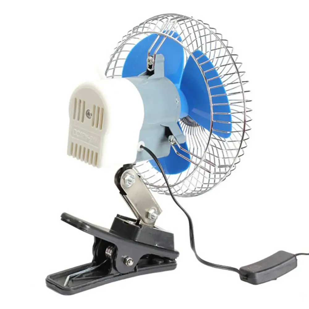 12/24V Mini Summer Car Low Noise Air Conditioner Rotatable Clip Cooling Fan