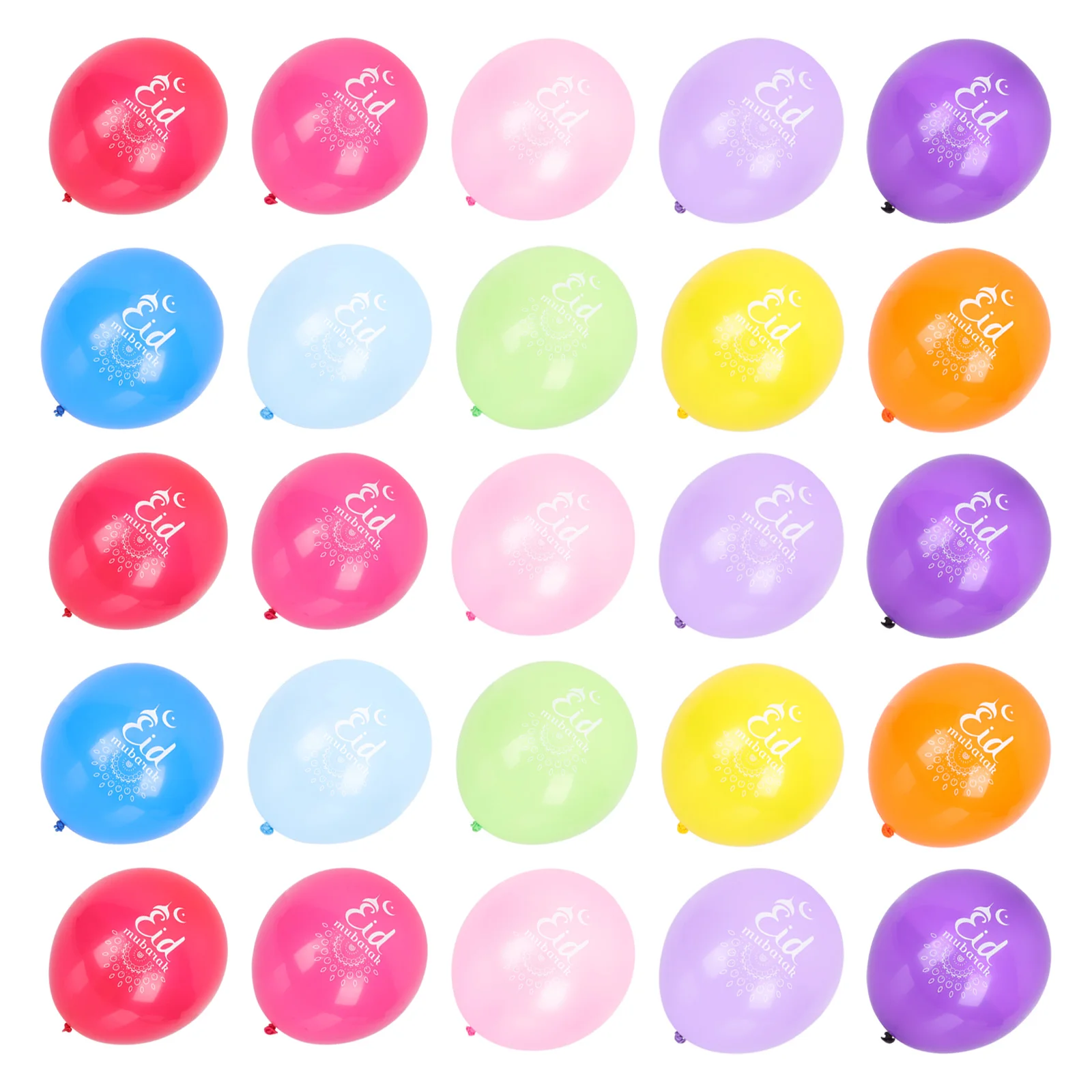 

100 Pcs Ramadan Balloons Festival Decor Eid Mubarak Lightweight Kids Friendly Safe Chic Color Classic Theme