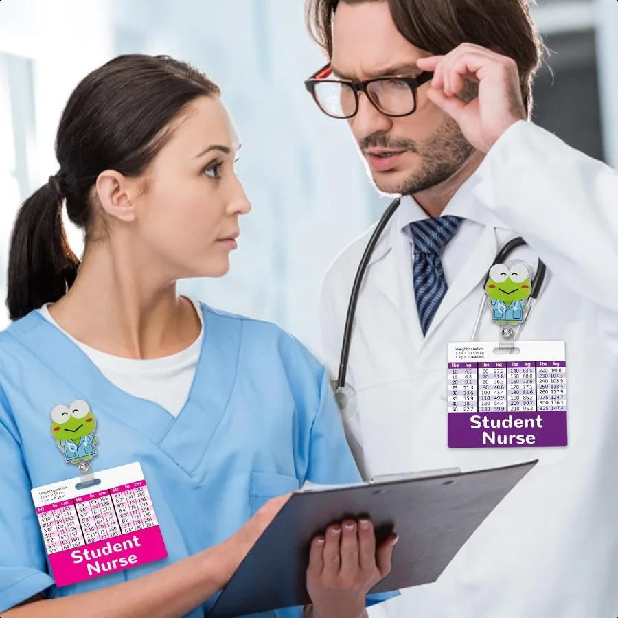 5 حزمة طالب ممرضة شارة الأصدقاء حامل بطاقة الأفقية التمريض الملحقات الأزرق الوردي الأرجواني الأحمر الأسود الألوان معرف اسم الهوية