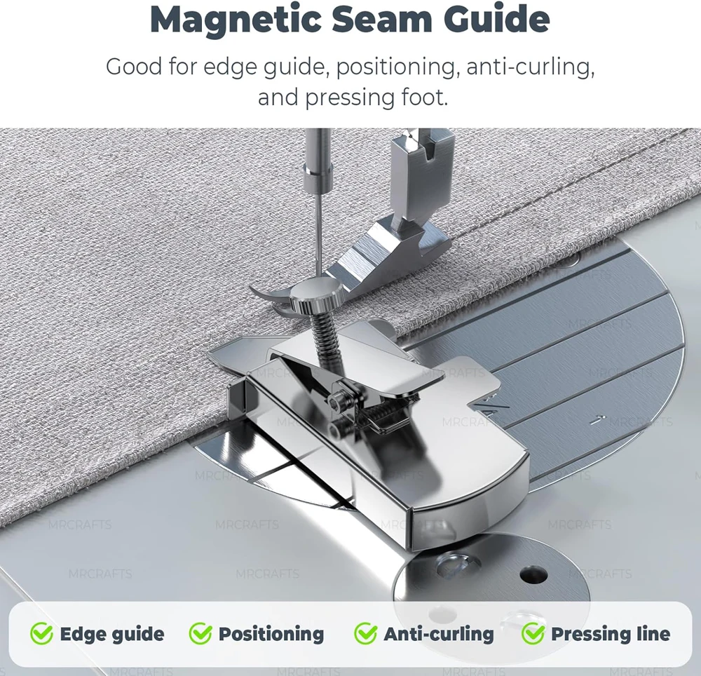 Neue magnetische Nahtführung für Nähmaschine, multifunktionale gerade Linie, Säume, Nählineal, universelle Nähmaschinenaufsätze – Detail 10