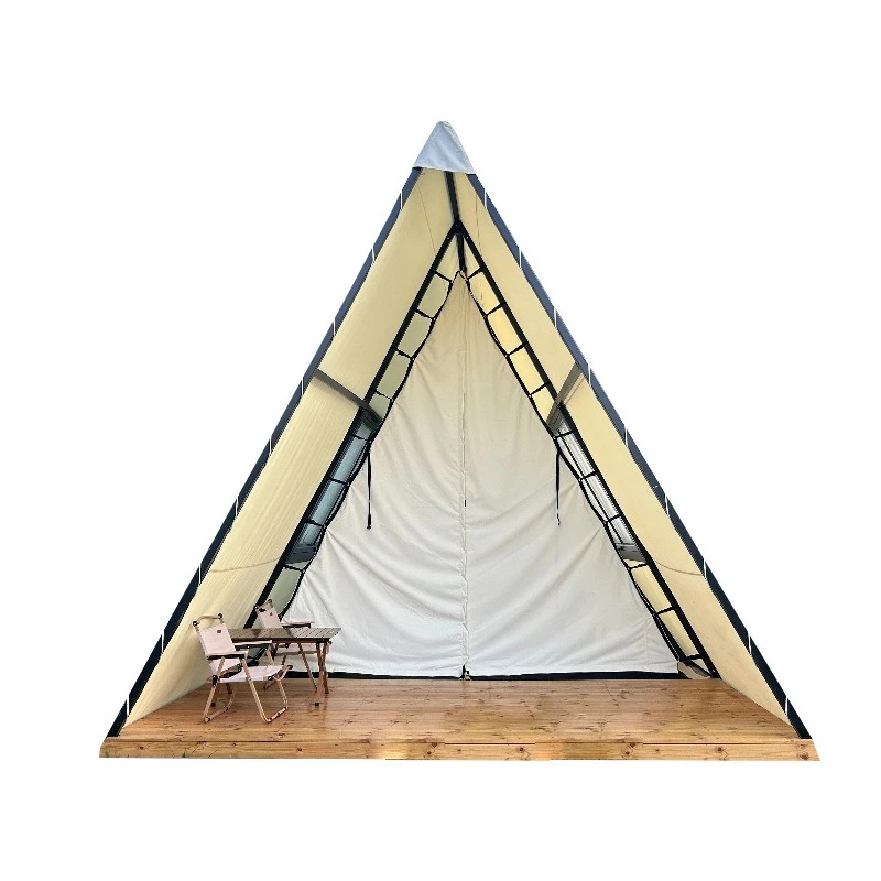 

Holiday scenic house steel structure tent A-level light luxury camp triangular accommodation tent