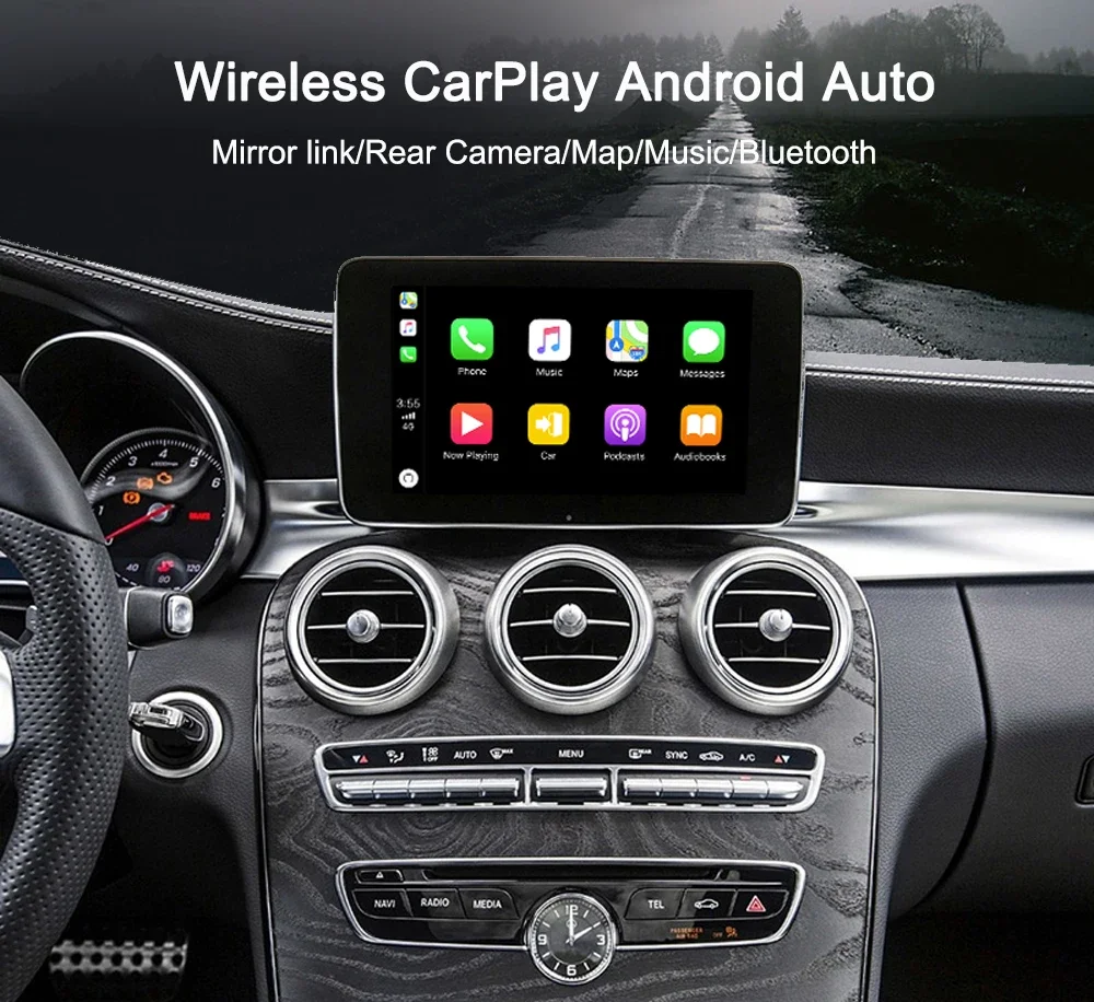 Decoder Wireless Carplay Android Auto Module For Mercedes Benz A B C E CLS GLE GLA GLC GLK ML S Class NTG 4.5 NTG 5.0 Interface