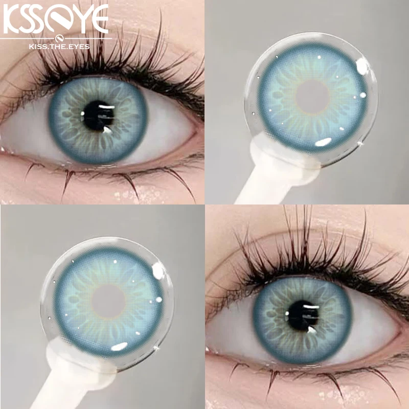 KSSEYE 2Pcs New product  Color Contact Lenses Myopia Degree -0.00 to -8.00 Blue purple green lenses Soft Lens EyeBeauty Pupil ﻿