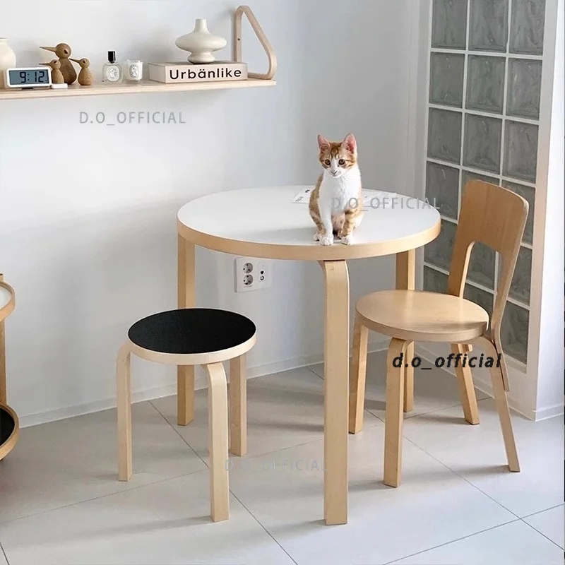 Silla Artek, respaldo clásico nórdico para restaurante, silla de comedor Ins de madera maciza de mediados de siglo, uso doméstico, Simple y elegante