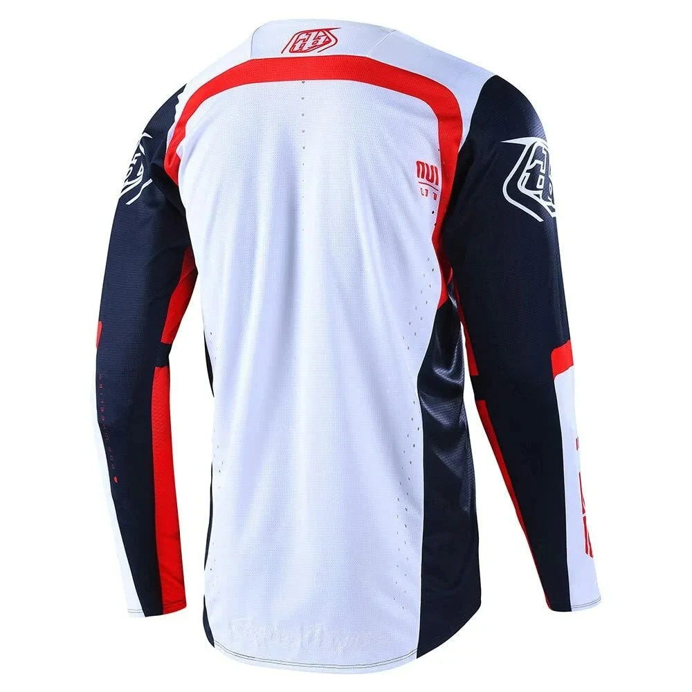 Troy Lee Designs SE Pro Fractura Mens MX Offroad Jersey Navy/Red XL 2024 Spring and Autumn Speed Drop Clothing Long Sleeve