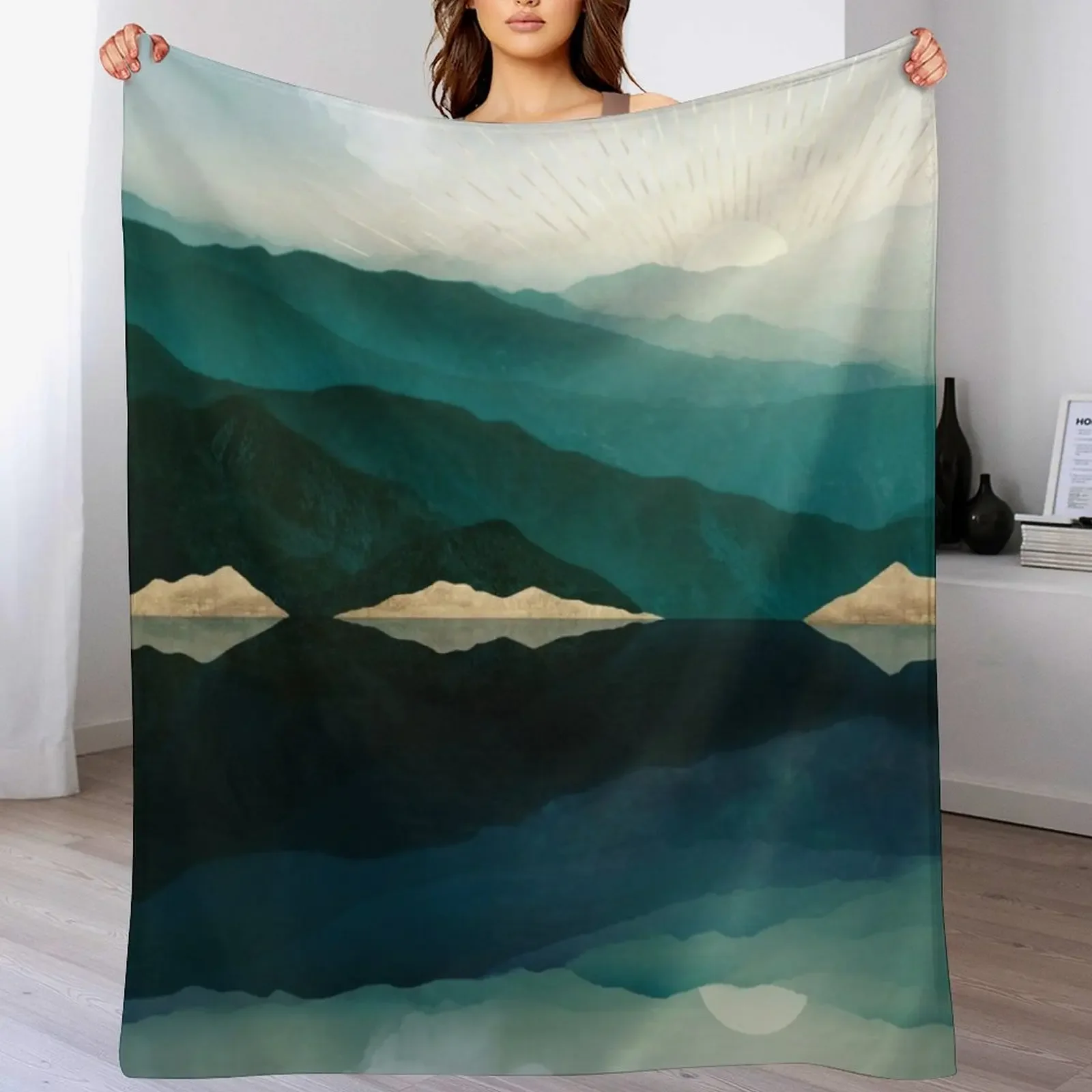 

Waters Edge Reflection Throw Blanket Warm Polar Bed Fashionable Blankets For Baby Blankets