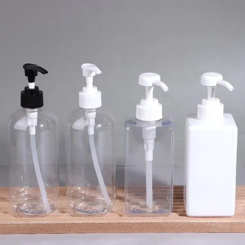 Transparent Bottle Body Plastic Pump Bottles Refillable Leakproof Liquid Dispenser 500ML for Shampoo Soap in Home Bathroom Hotel view 5