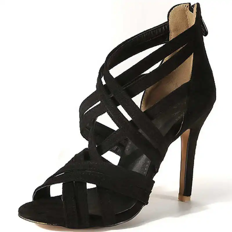 ファッショナブルなレディースウェディングサンダル-ハイヒール-ブラック-レッド-ローマ風-キッズにも対応-クロージャー-ミディアムヒール-ヘルプライズ-中国製-コルケディア