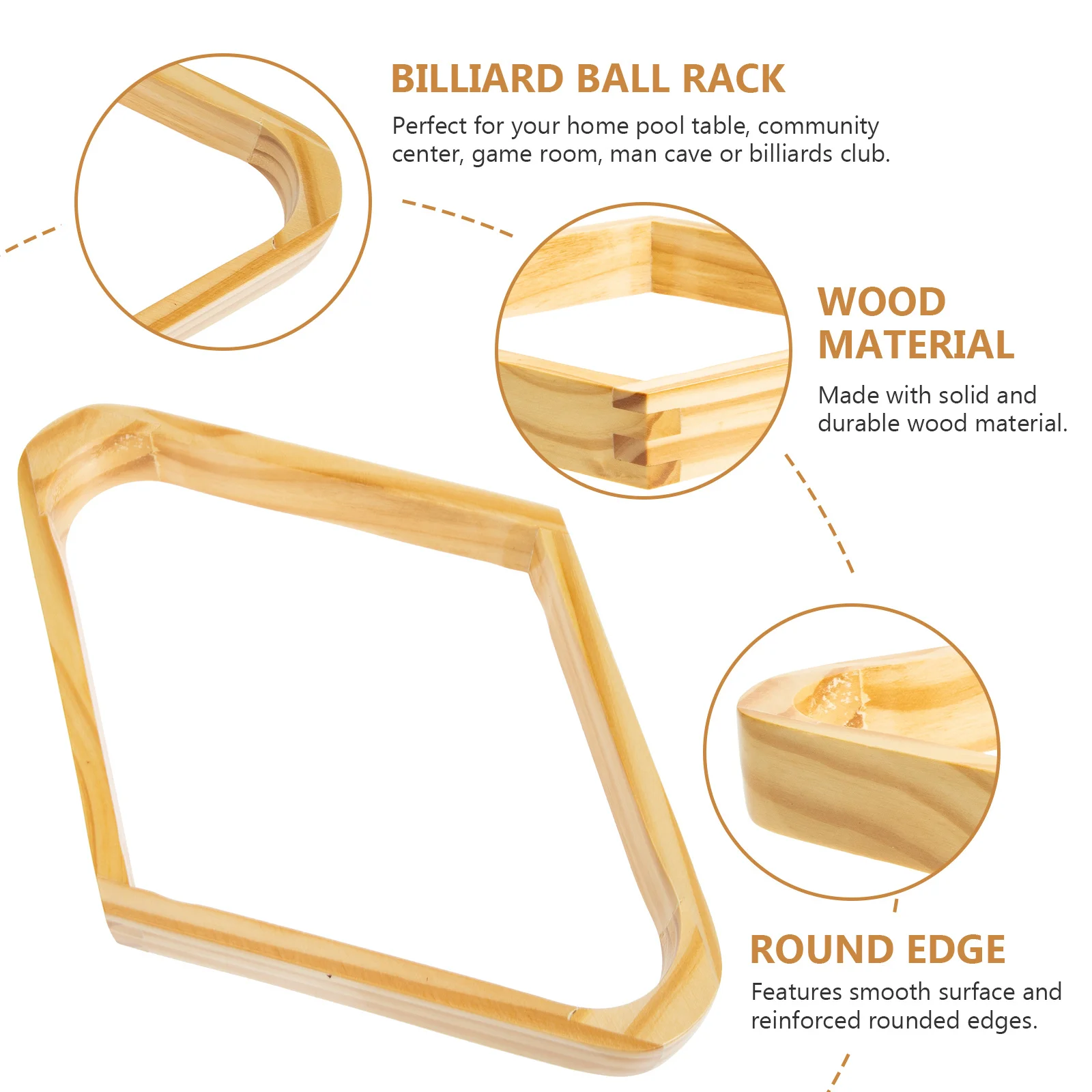 

Wooden Billiard Rack Retro Style Billiards Accessories Sturdy Wood Material Perfect for Home Pool Table Game Room
