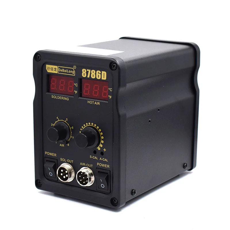 8786D Hot Air Soldering Station Double Digital Display Cool Hot Air Gun Soldering Iron 2 in 1 Rework Station