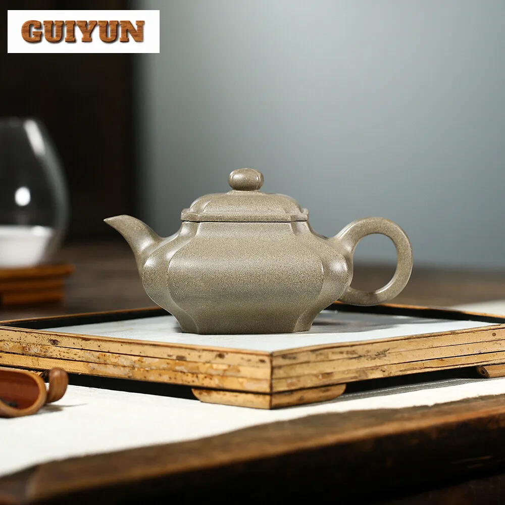 250ml Yixing Purple Clay Teapot Master Handmade Tea Pot Beauty Tea Infuser Raw Ore Gray Section Mud Kettle Chinese Zisha Tea Set