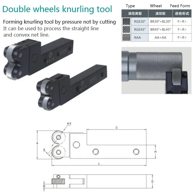 Hot sale machinery double wheels form knurling tool holder