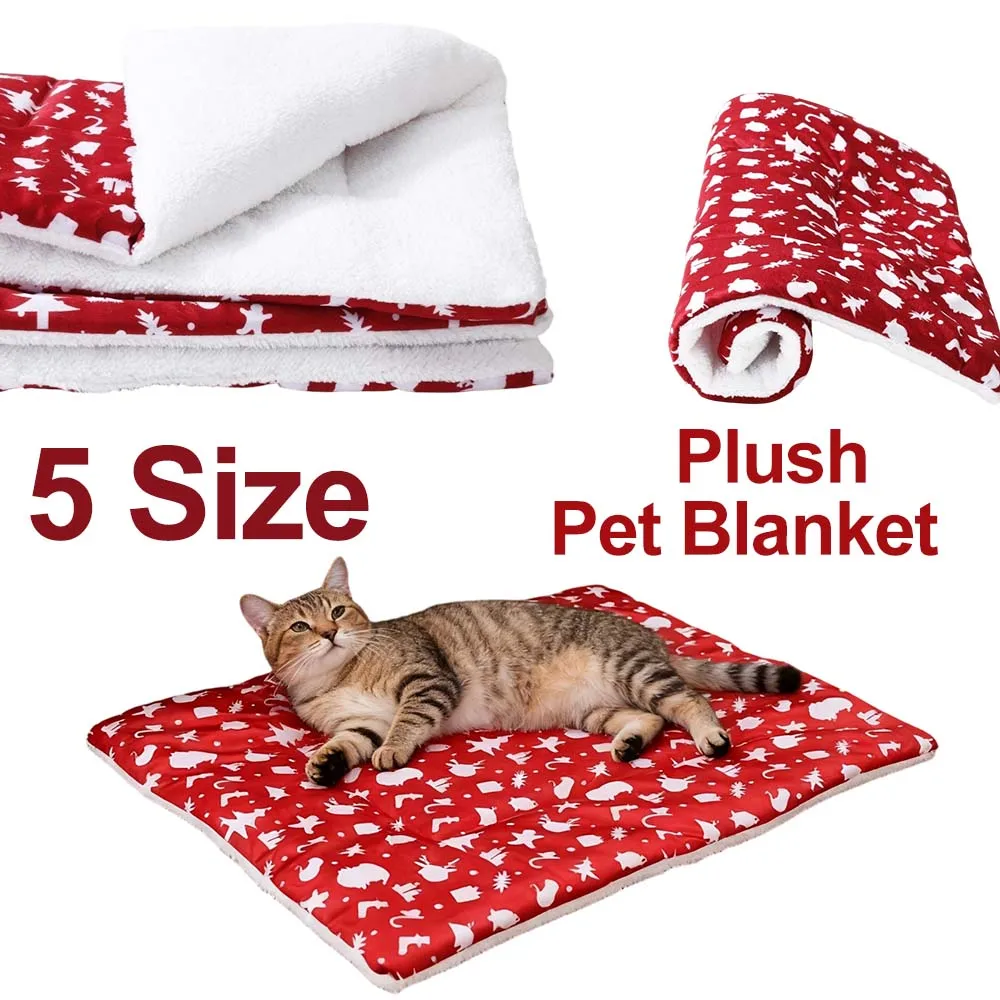 

Christmas Thicken Pet Mat Dog Bed Winter Warm Sleeping Blanket Plush Dog Mattress Bed for Small Large Dogs 강아지침대 מיטה לכלב גדול