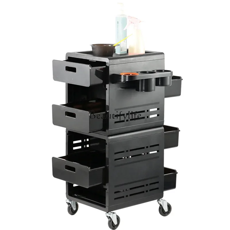 03.Hair tool cart pp material multifunctional removable rack barber shop