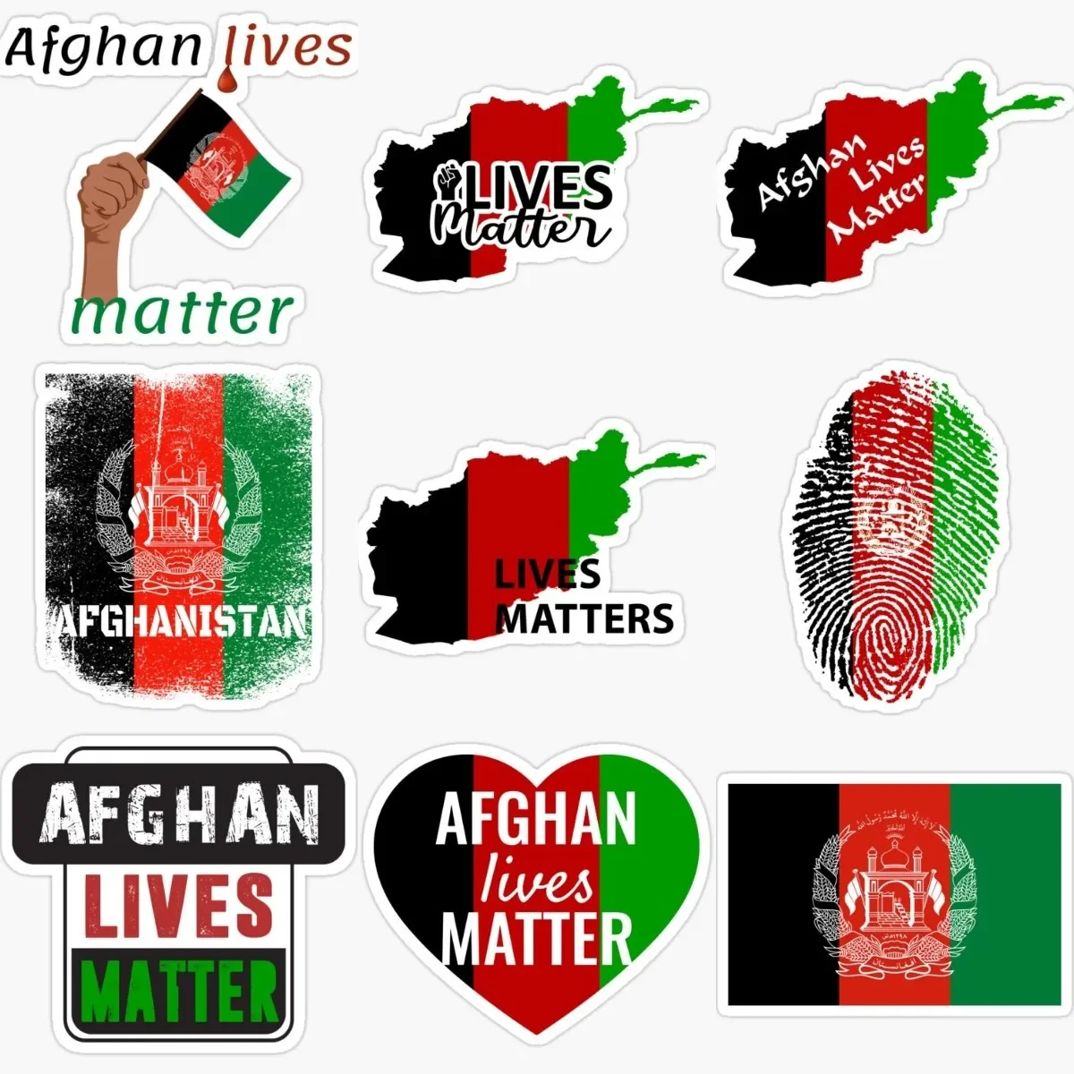 

Creative Afghan Lives Matter Afghanistan Flag Map Emblem Creative PVC Sticker for Decorate Car Bicycle Wall Van Truck Decal