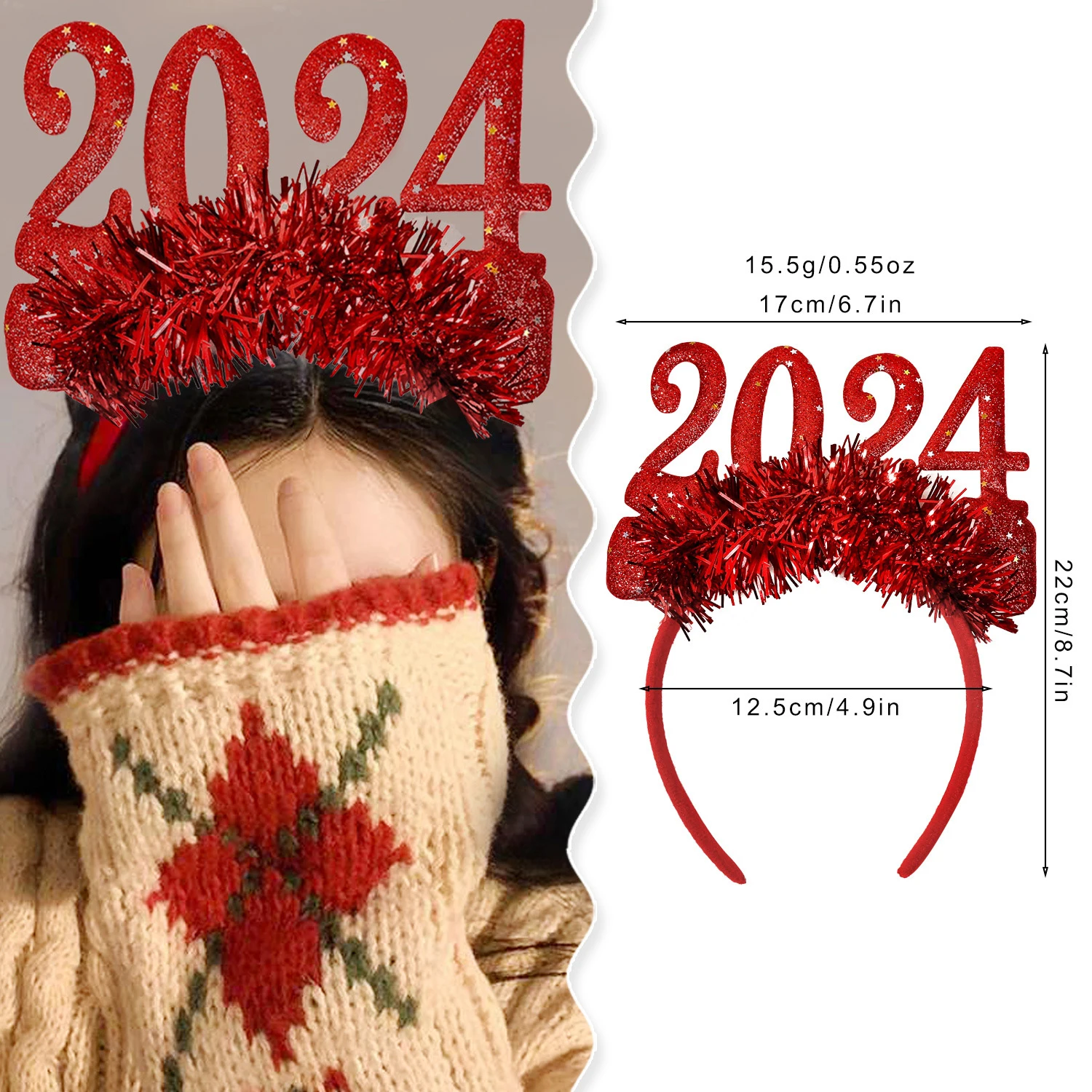 

FANYIN Рождество 2024 цифровая повязка на голову заколка для женщин для девушек на Рождество Новый год