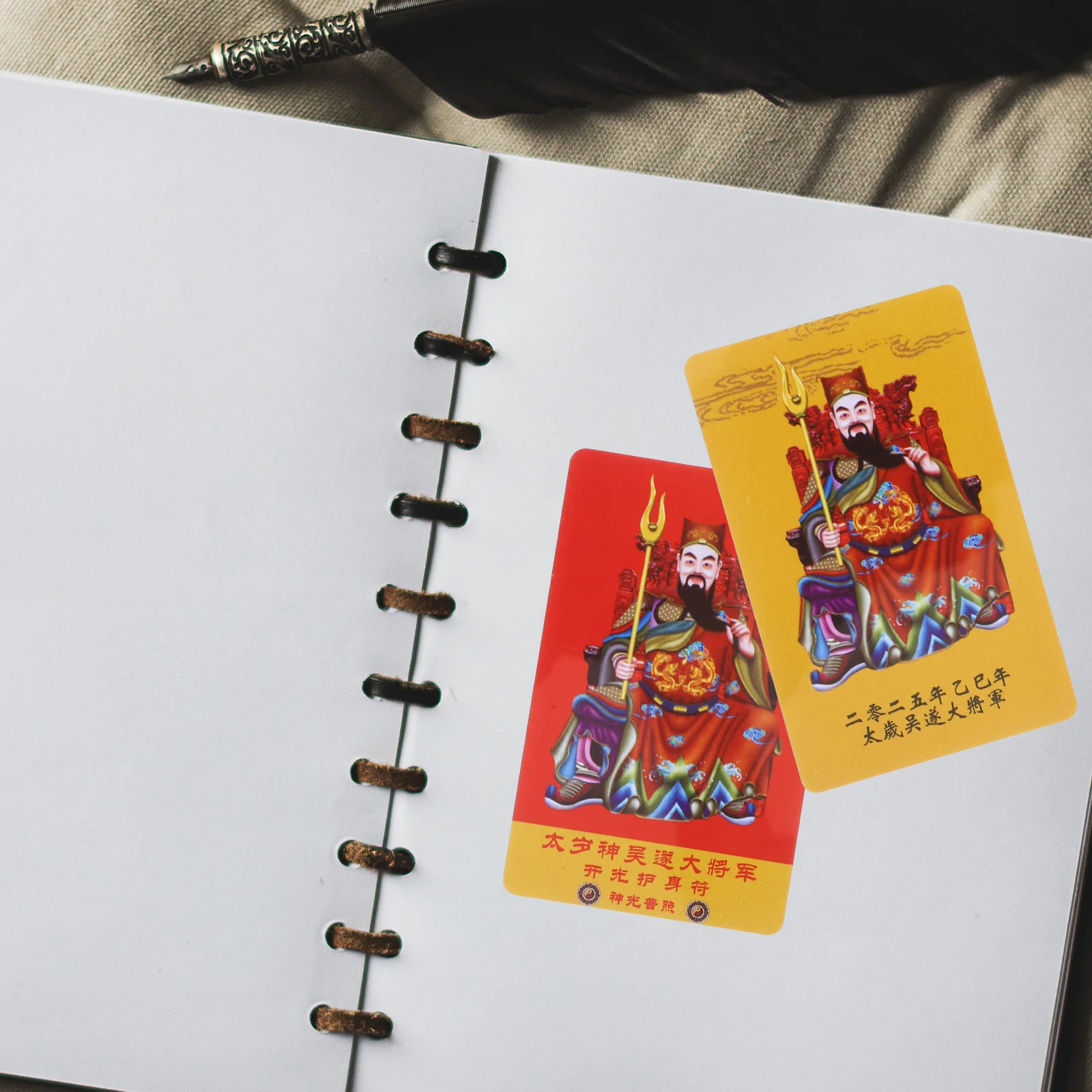

2Pcs Card Chinese New Year Peace Blessings Fortune Protection Amulet Feng Shui Decorative Card Chinese New Year