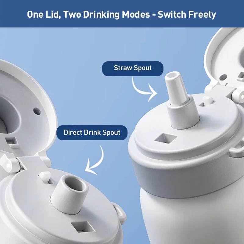 كوب فيليبس 560 مل معزول، كوب معزول للأطفال، كوب ماء آمن مع فتح بصمات الأصابع وعرض درجة حرارة الماء