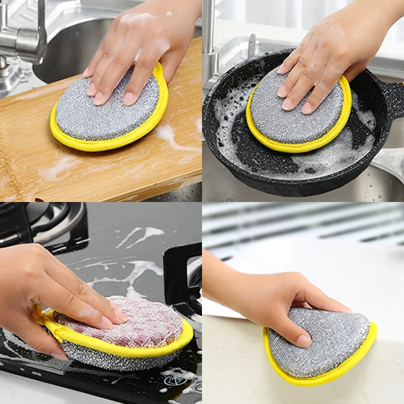 12/1x Double Side Dish Washing Sponges Home Cleaning Brush Scouring Pads Wipe Pan Pot Dish Wash Sponge Kitchen Tools Accessories