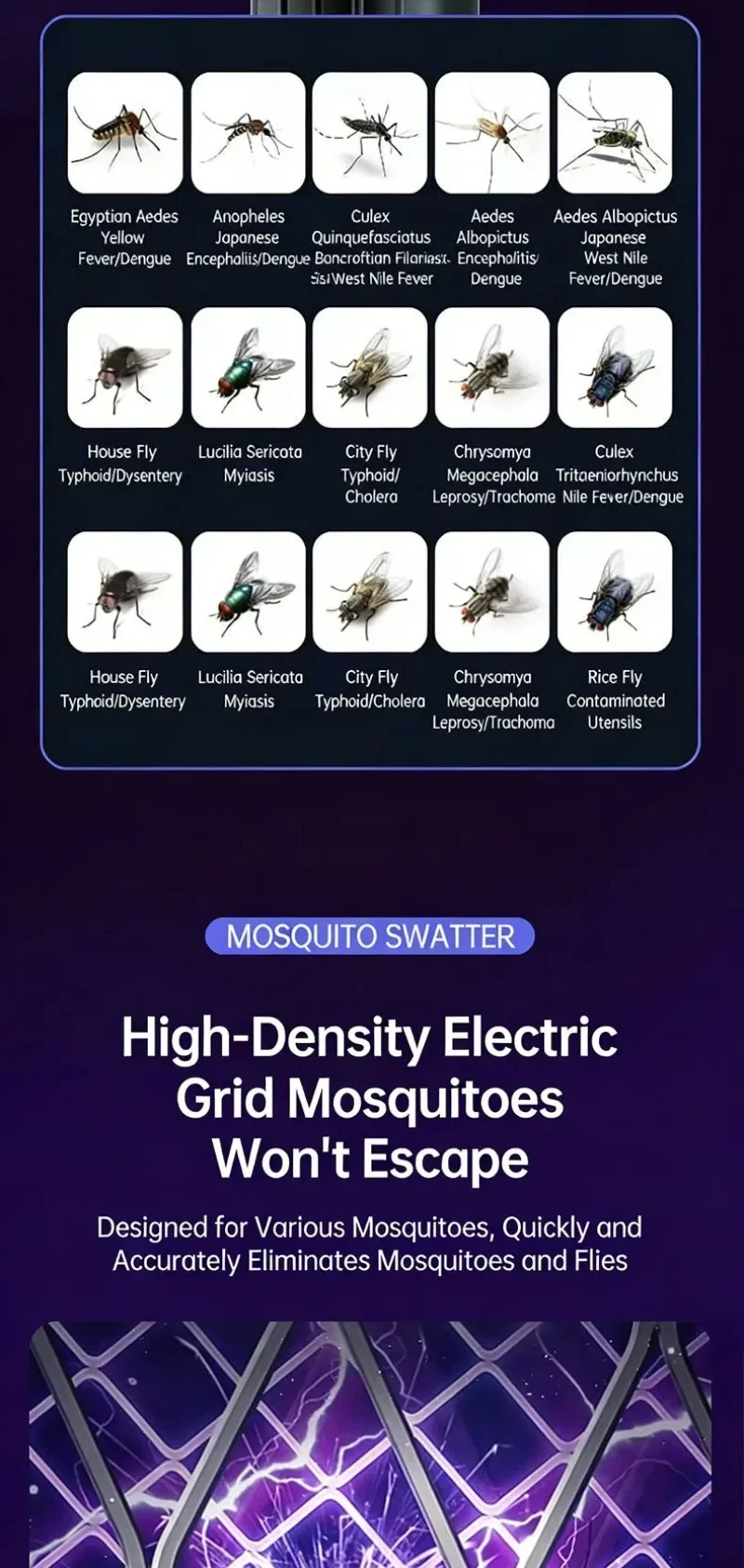 Portable Trap Mosquito Killing Lamp Fly Swatter Mini USB UV Mosquito Swatter for Outdoor Picnic Camping Hotel
