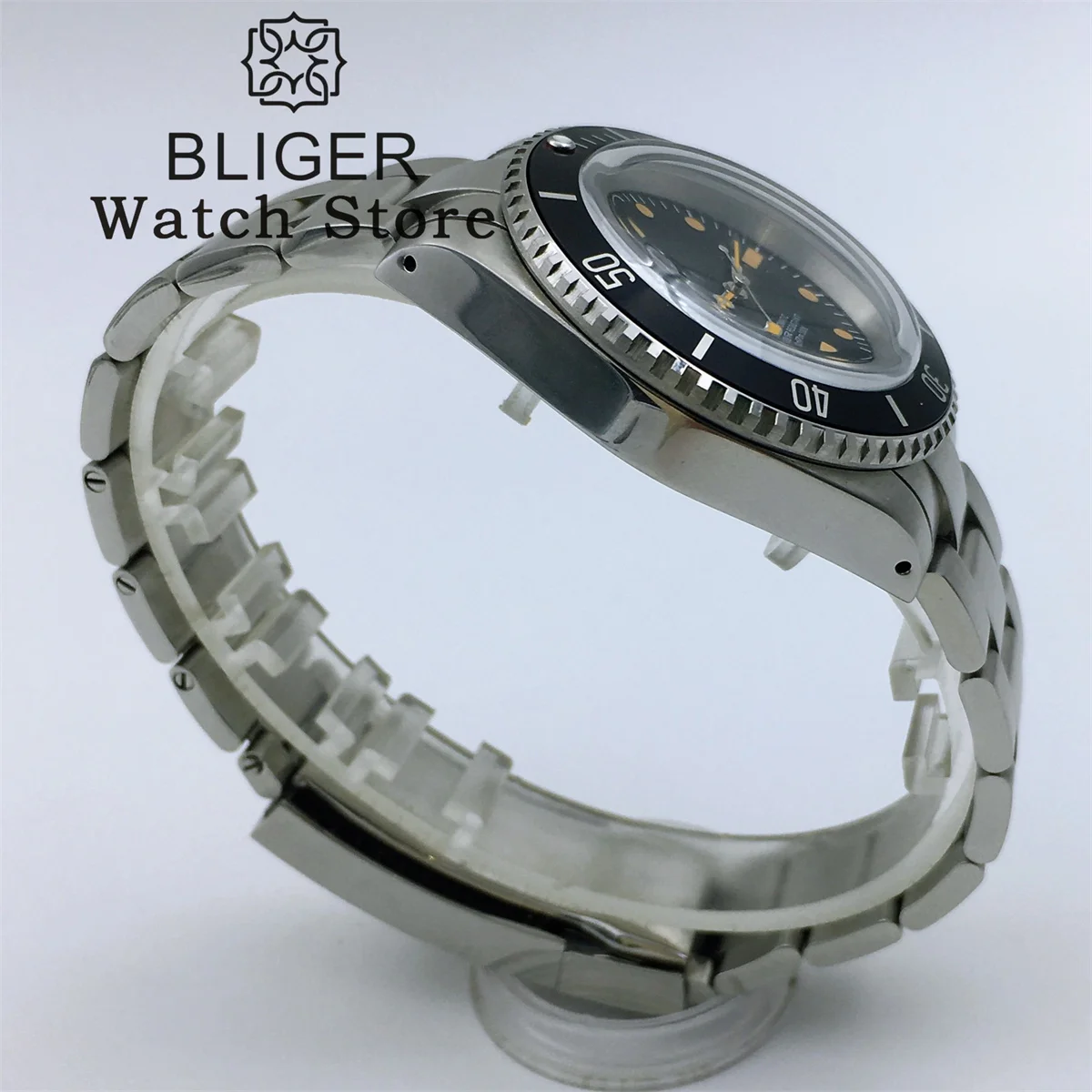 BLIGER 40MM Vintage Diving Watch NH35 PT5000 Movement Dome glass K9 Mineral Crystal C3 Luminous 200M Waterproof Watch For Men