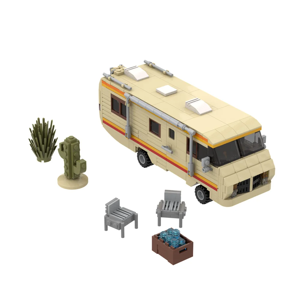 MOC Breaking Bad RV Model Building Blocks Laboratory Cooking RV Travel Camping RV DIY Creative Architecture Brick Toy Gift